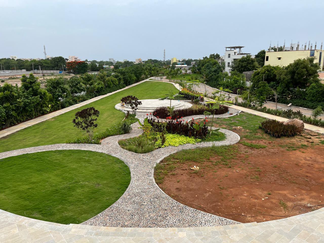 Curved Pathways & Lawns